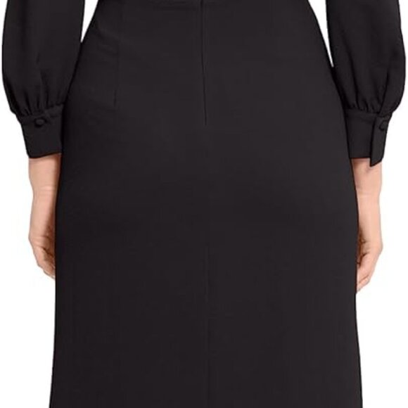 Women's Long Sleeve Catalina Crepe Dress Workwear Event Guest of Wedding - Picture 4 of 4